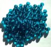 50 6mm Transparent Dark Aqua Round Glass Beads